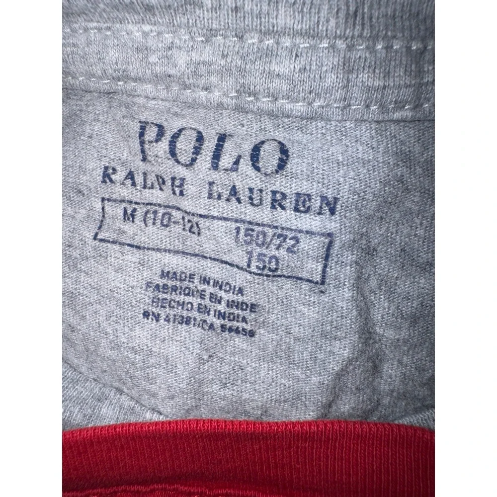 Ralph Lauren bundle‎ 3 long sleeve boys tshirts blue, red and gray size 10-12